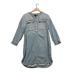 J. Crew Chambray Long Sleeve Shirt Dress Women’s Size Small